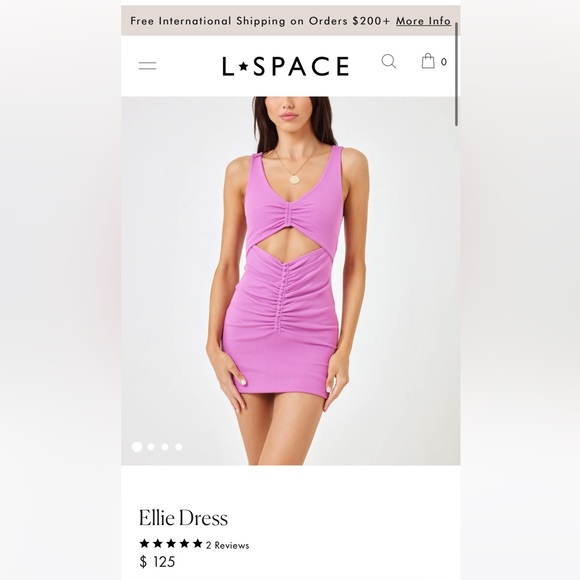 NWT L*space Ellie Dress in Rosebud - swim cover up/dress - Picture 2 of 5
